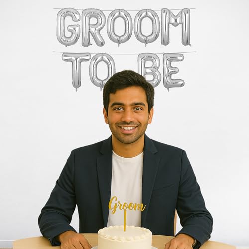 Image of Groom To Be Banner Silver for Wedding Home Boys Foil Balloon Decoration Decor Celebration Silveren