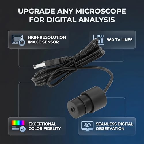 Cyfrowy Okular 92 MP, Elektroniczny Mikroskop z Kamerą USB, do Nauki i Badań Laboratoryjnych, Kompatybilny z Mikroskopami Stereo