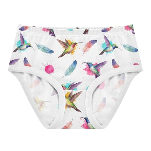 Joisal Toddler Girls Underwear 2t Cotton Little Girl Panties Funny Underpants Briefs Colorful Birds Watercolor