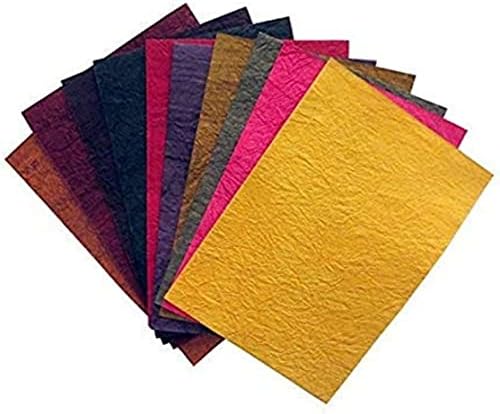 Kavya Craft Present Handmade A4 Size Thick Mulberry Paper Sheet Leather Type Textures (50)