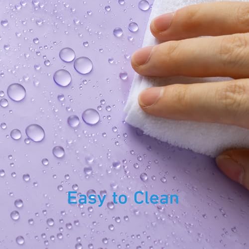 Image of EHZNZIE Purple Shower Curtain Liner 72x72, PEVA Waterproof Bath Curtain, No Chemical Smell, 3 Weighted Magnets, Durable with Rustproof Metal Grommets