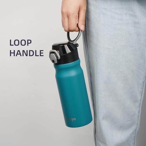 Image of Konokyo 18 oz Insulated Stainless Steel Sports Water Bottle with Straw Lid