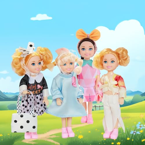 12 muñecas mini de 14 cm con ropa y accesorios miniatura 2