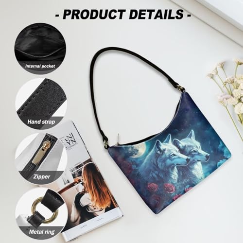 Image of Handbag for Women Leather Underam Shoulder Bag with Zipper Fashion Work Purse Waterproof Travel Wallet