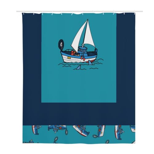 Rideau de douche imperméable en polyester bleu 180x220 pour hôtel