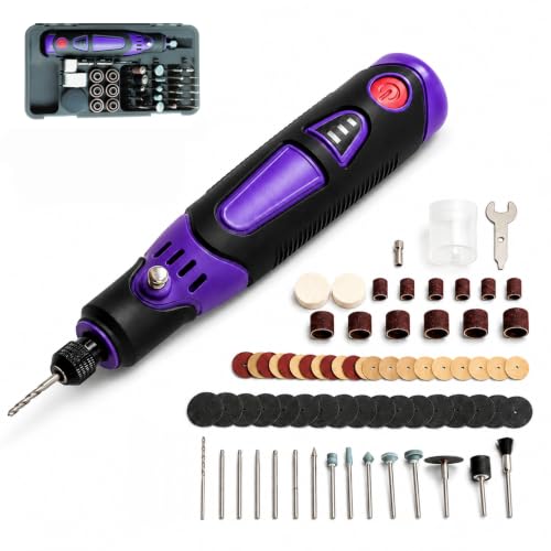 Image of Cordless Rotary Tool Kit, 3.6V Mini Rotary Tool with 82 Accessories, 3 Variable Speed Rechargeable Engraving Pen for Wood, Glass, Metal, Electric Grinder for DIY Crafts, Sanding, Polishing
