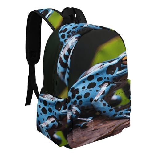 Dart Frog Blue Printed Backpack Water-Resistant Pack Stylish Bag Lightweight Travel Backpack2