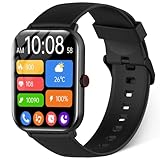 スマートウォッチ【2025年進化モデル＆SOS機能追加】1.9インチ大画面 Bluetooth5.3 通話機能付き iPhone対応 アンドロイド対応 活動量計 歩数計 腕時計 スポーツウォッチ 多種類運動モード 着信/メッセージ通知 音楽再生 200+文字盤切替 目覚まし時計 生活防水 長持ちバッテリー メンズ レディース 軽量 (ブラック)