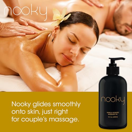 Image of Nooky Vanilla Massage Oil with Fractionated Coconut Oil.16 Ounce (Pack of 2)