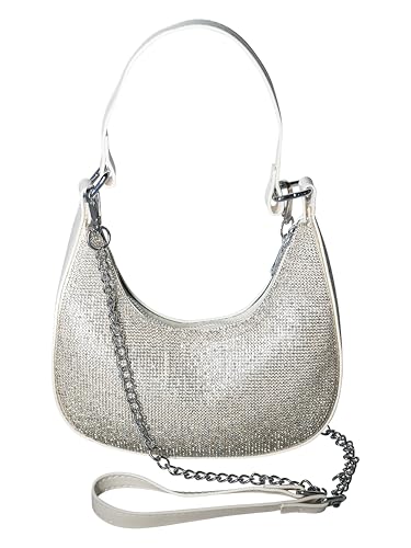 Clutch Purse for Women, Women's Shoulder Handbags, Evening Bags, Rhinestone Purse, Sparkly Purse, Silver Clutch, Black Clutch