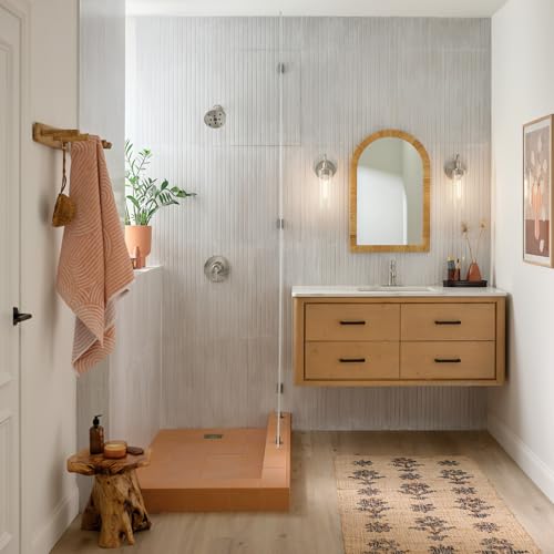 Image of Kichler Kavi 13 inch 1-Light Wall Sconce Light, Brushed Nickel | Clear glass mounts up or down for bathrooms, kitchens, hallways and fireplaces, 55209NI