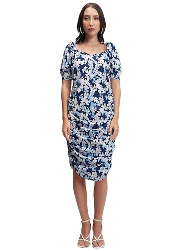 Image of Tokyo Talkies Women's Dresses for Women | Floral Print | Short Smocked Dress | Puff Sleeves | Elegant & Trendy