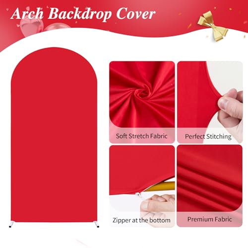 Funda para Arco Decorativo 6.6x3.3 ft de Spandex Roja miniatura 7
