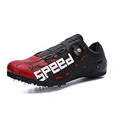 lzqpearl unisex scarpe corsa professionali, scarpe atletica leggera uomo donna, scarpe ginnastica 7 chiodi chiodati atletica, scarpe sportive da fondo per sprint, salto in alto (43,red)