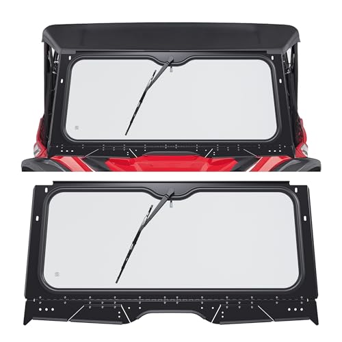 KUAFU Front Glass Windshield Compatible with 2019+ Honda Talon 1000R 1000X 1000X-4 Full Windscreen W/Wiper Aluminum Frame