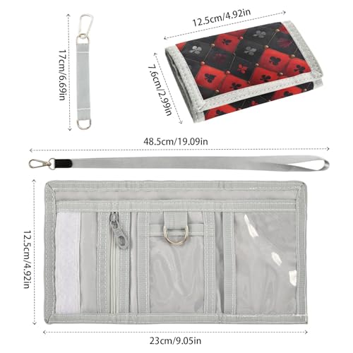 ALAZA Kids Wallets for Boys Girls Toddler Trifold Wallet Children Small Red Black Card with Zipper Coin Pocket3