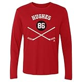 500 LEVEL Jack Hughes Long Sleeve Tee (Long Sleeve, Small, Red) - Jack Hughes New Jersey Sticks WHT