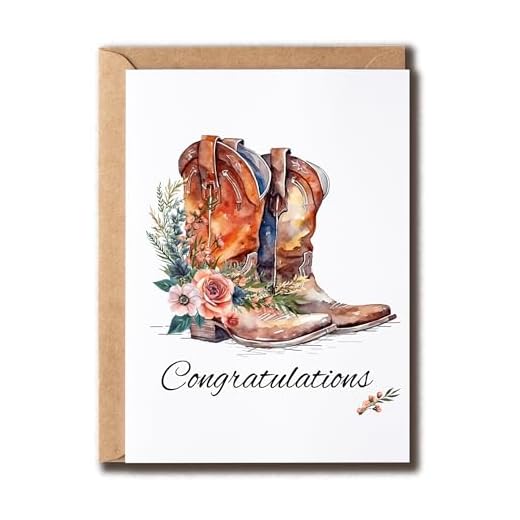 MABSDesigns Wedding Congratulations Card - Cowboy Boots Card - Cowgirl - Happy Wedding - Bridesmaid - Bride To Be - Congrats - Engagement