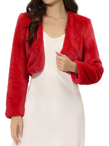 Boléro formel femme fausse fourrure Allegra K veste de soirée mariage chic