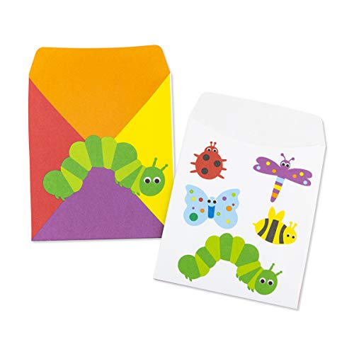 Hygloss Products, Inc Hygloss Products Library Pockets, 3.5 x 4.625 Inches - 24 Pack, Colorful Bugs