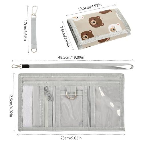 ALAZA Kids Wallets for Boys Girls Toddler Trifold Wallet Children Small Bear Oat Color with Zipper Coin Pocket3