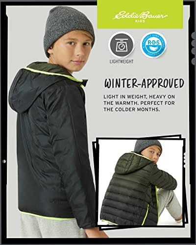 Image of Eddie Bauer Kids' Reversible Jacket - Weather Resistant Quilted Down Coat for Boys and Girls (3-20)