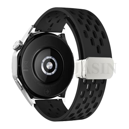 Bracelet en silicone respirant pour Huawei GT 5 46mm PURYN avec fermeture aimantée 22mm