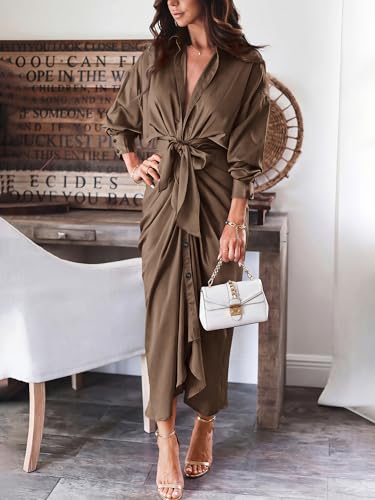 Image of BTFBM Button Dwon Fall Dresses for Women 2026