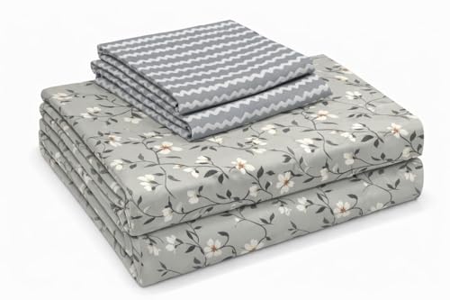 Image of Blue Strip 220TC Glace Cotton Elastic Fitted Bedsheets Single Bed with 1 Pillow Cover | Single Bed with All Around Elastic, Size 42 inch x 75 inch Inches