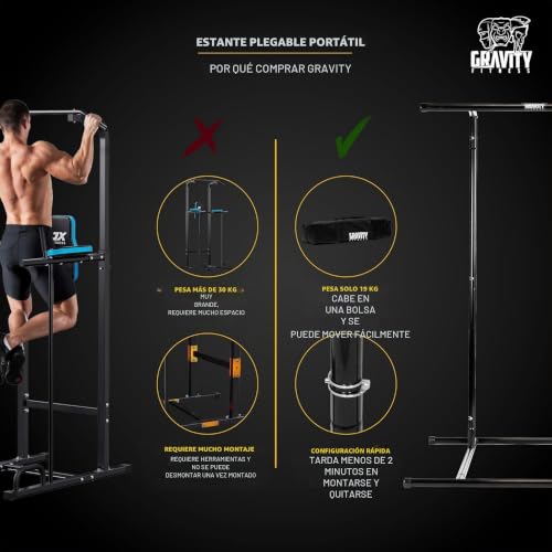 Miniatura 4 de Gravity Fitness - Soporte Portátil Para Dominadas Y Entrenamiento Con Tu Propio Peso Fitness En Casa, Calistenia, Crossfit Y Entrenamiento Con Peso Corporal
