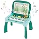 4-in-1 Interaktiver Spieltisch für Kinder – Lernspielzeug mit 4 Lernkarten, 5 Notenblättern und Schreibtafel, inkl. verborgenem Klavier – Intelligentes Lernerlebnis für Kleinkinder 3-6 Jahre+ (Grün)