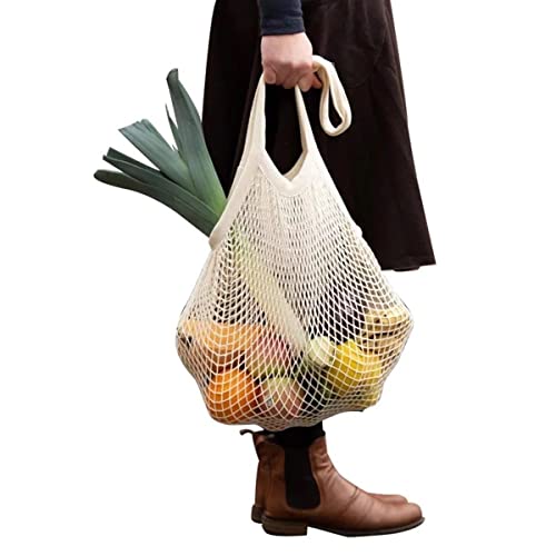 Green Handle US - Bolsa de rede de malha com alça de ombro longa extensível reutilizável para compra