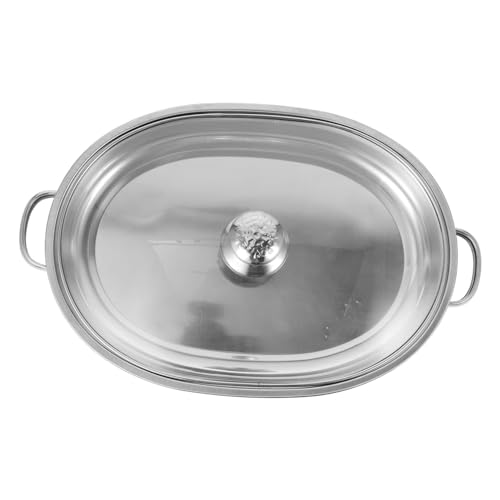 FUNOMOCYA Stainless Steel Buffet Entertaining Buffet Dishes Buffet Tray with Cover Buffet Dishes Holder Reusable Buffet Food Tray Buffet Warmer Buffet Server Dish Serving Dish Silver Glass