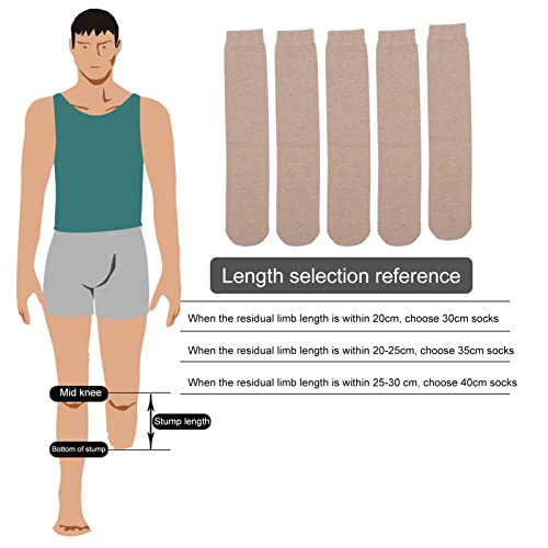 Uxsiya Prosthetic Socks , Soft Stump Socks Elastic 5pcs Cotton for Protection(XL)4