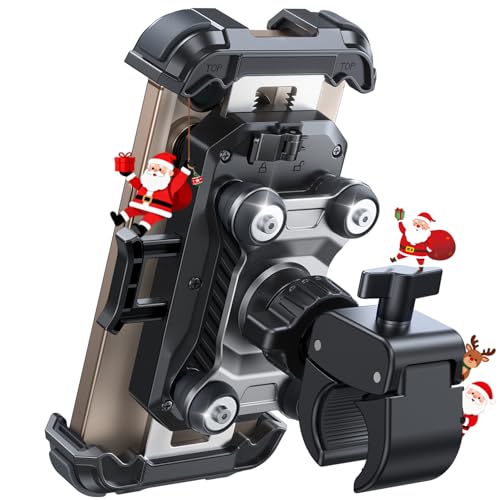 JOYROOM Motorcycle Phone Mount Holder - [Dual Vibration Dampener] 150mph Anti-Shock Phone Holder for...