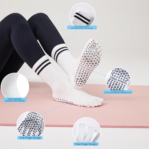 Image of 4Pairs Grippy Yoga Socks for Women