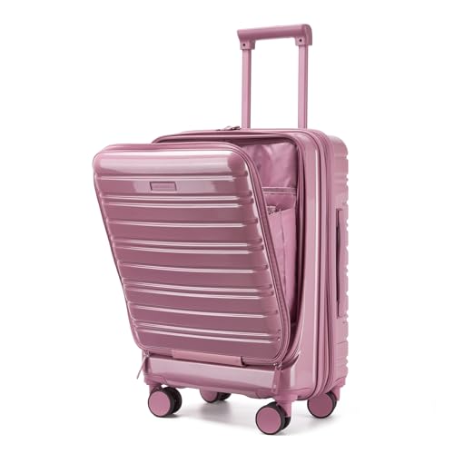 LARVENDER 20-Inch Expandable Hardside Carry-On Luggage