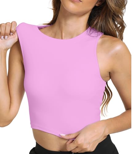 Image of Sports Bras for Women Removable Padded Athletic Yoga Running Crop Tops Sleeveless Gym Workout Tops