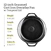 Lodge 12 Inch Cast Iron Everyday Pan - Chef Collection - Use on Oven, Stove, Grill, or Fire - Easy to Clean - Cast Iron Pan with Lid - Durable Cookware #5