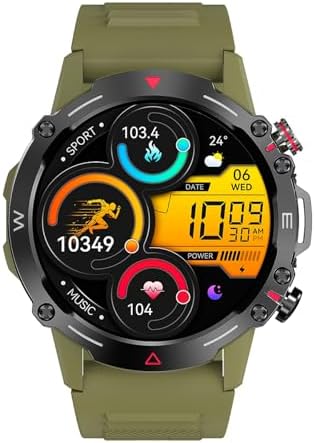ZCWATCH V0323 Amoled Outdoor Tank1, Bt Call, Spor Sağlık, IP68 Profesyonel Akıllı Saat (Yeşil) - Görsel 2