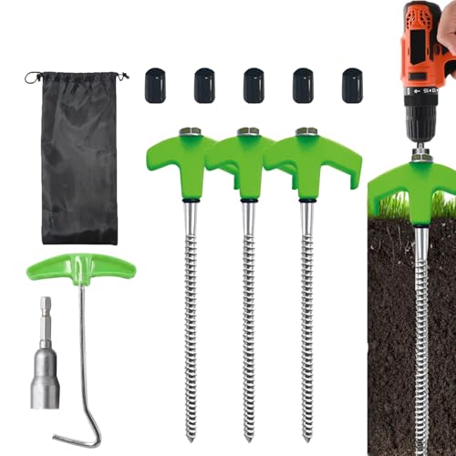 キャンプ用テントペグ - 25.4cm スクリューインタイプ - アウトドア金属ペグ,車庫 キャノピー インフレータブル トランポリン ガーデン 芝生 地面 ヤード アウトドア用