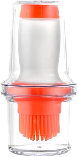 Juego de 2 cepillos para botellas de aceite con cuenco de vidrio grueso, dispensador de aceite de silicona, cepillo para salsa de barbacoa, cepillo