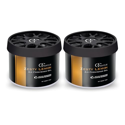 Image of Zesty Lemon Gel Car Perfume | 120g Citrus Car Freshener | Strong Gel Air Freshener | Car Perfume for Odor Neutralization | Pack of 2