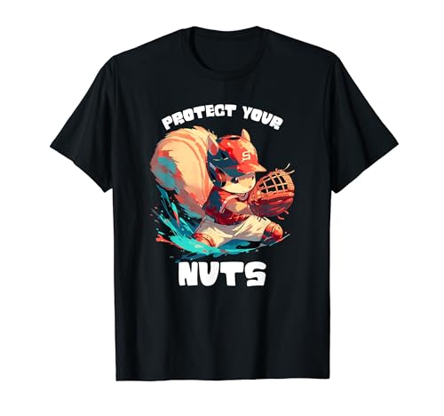 Squirrel Catcher Protect Your Nuts, Funny Baseball Cute T-Shirt