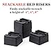 FONDDI Bed and Furniture Risers 2 Inch Stackable - Heavy Duty Black Square Anti Slip to Castor Wheels - for Desks, Couches, Sofas, Chairs, Dorms - 4 Pack