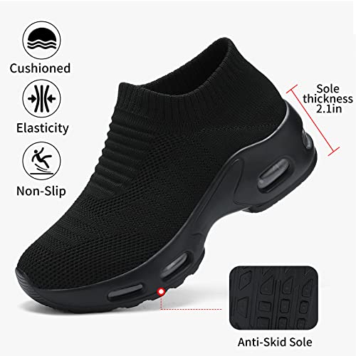 Mesh Sneakers for Women - Non Slip, Slip On, Sock Sneakers - Light Weight, Air Cushion Running, Work Shoes2