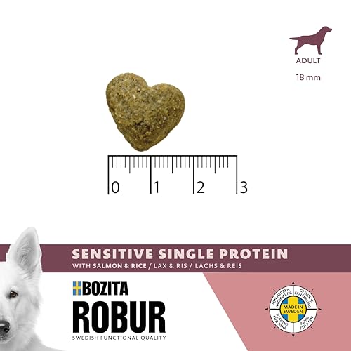 Bozita ROBUR Adult Sensitive Single Protein Lachs 12kg Hundefutter Trockenfutter mit hoher Akzeptanz, Postbiotika und nur Lachs als tierische Proteinquelle