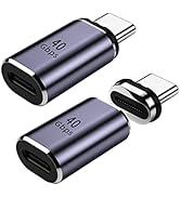 thunderbolts3対応 マグネット USB-C to USB-Cアダプター、「2枚入り 2022年 サンダーボルト3対応、PD 100W急速充電 40Gb/sデータ転送 8K@60Hz ...
