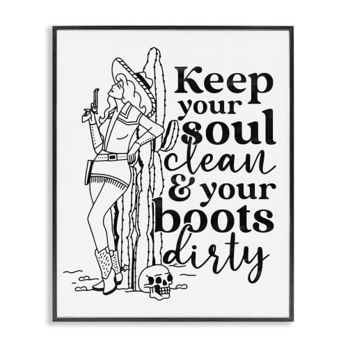 Cowgirl Boots Cactus Country Charm, 11 x 14 Inch Framed Giclée Print