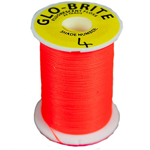 Hareline Glo Brite Floss Fluorescent Flame Shade Number 4